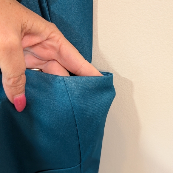 Elegant Jessica Howard Teal Blue One-Shoulder Dress Sz 8 - Picture 6 of 7